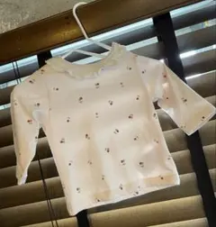 petit main プティマイン 長袖Tシャツ レース襟付き