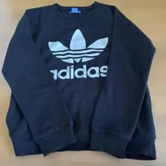 adidas トレフォイルロゴ スウェット ブラック