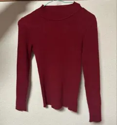 moment+ リブニット　赤