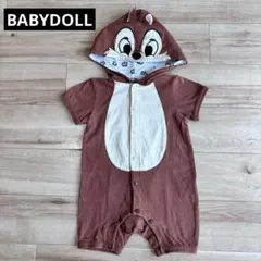 BABYDOLL ディズニー チップ ロンパース フリーサイズ　半袖 フード付き