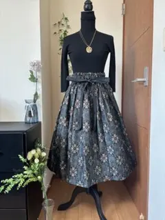 ＊着物リメイク＊ハンドメイド＊スカート正絹　本場村山大島紬　A4#25116