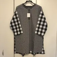 チュニック 七分袖 ギンガムチェック 3L 大きいサイズ