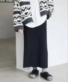 SLOBE IENA ウォッシャブルミラノリブタイトスカート 38