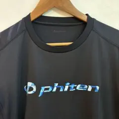 美品　phiten ファイテン ブラック ブルー シャツ
