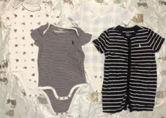 美品☆肌着★ラルフローレン★ベビーロンパース9M75 12M80 計4枚セット