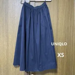 ネイビー ロングスカート XS ユニクロ