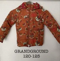 GRANDGROUND 6✮フード付き動物柄ダウンコート120-125グラグラ