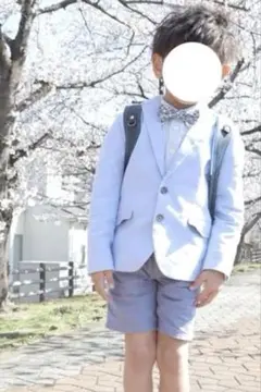 水色フォーマルスーツセット（ボウタイ付き）