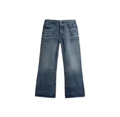 ZARA フレアフィットワイドデニム ダークブルー　30