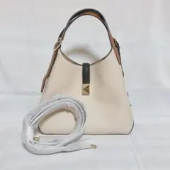 未使用級　ケイトスペード　デコ　トートバッグ　ベージュ　通勤　ショルダー