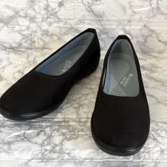 履きやすい‼️PANSY パンジー フラットシューズ 22cm EEE ブラック