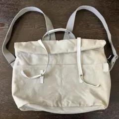 グレー コットンキャンバス リュック A4対応