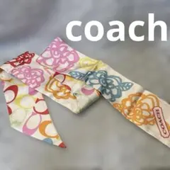 coach コーチ　スカーフ　ピンク　レッド　花柄