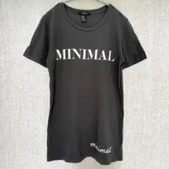 美品✦FOREVER21 英字ロゴTシャツ L スミクロ ロング丈 ミニマリスト