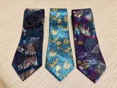 【美品】CLUB MJP ネクタイ 3本セット 光沢感あり 総柄 ゴージャス