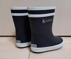 【未使用！子供用】AIGLE レインシューズ　　ネイビー　約12.5cm