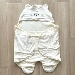 【未使用】ベビー　フード付き　おくるみ　新生児　タオル　コットン　動物