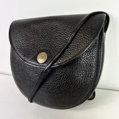 極美品■ディオール ショルダーバッグ CD ゴールド金具 レザー ブラック