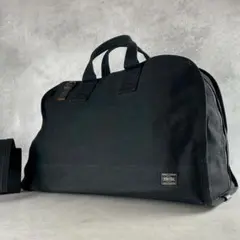 美品◎ポーター STAIN 2way ダッフルバッグ キャンバス ブラック