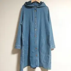 薄手ジーンズ生地　ジャケットワンピース