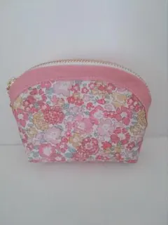 リバティ　キラキラミシェルのミニポーチ（レッド）