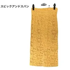 美品スピックアンドスパンNOBLE 総レースハイウェストロングタイトスカート38