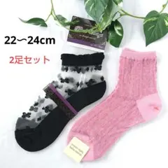 【2足セット】シースルー ソックス ショート丈 22 23 24 チュチュアンナ