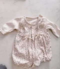 アプレレクール80cm花柄ロンパース・プティマイン70cm長袖ボディスーツセット