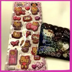 ハローキティ日焼けギャルマシュマロシール＆豹柄モノクロギャルおはじきシール