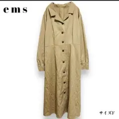 ems トレンチコート ベージュ 薄手 べっ甲柄ボタン 美品 シンプルのサムネイル