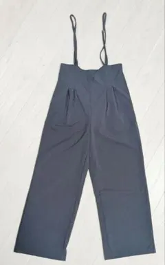 グレー サロペットパンツ 調整可能ストラップ