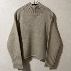 ざっくり編み　ハイネックニット 長袖　ベージュM しまむら