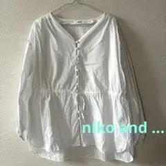 ニコアンド♦︎白シャツチュニック　M コットン100% シャツ　ブラウス