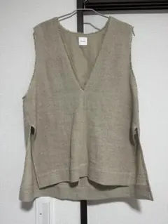 2022年モデル　新品❗️Spick&Span フリンジベスト ジレ リネン 2022年モデル 新品❗️Spick&Span フリンジベスト ジレ リネン