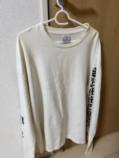 Vetementsホワイト長袖カットソー プリント入り xs