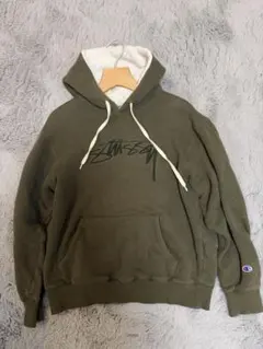 ステューシー、チャンピオン 刺繍ビッグロゴ　パーカー