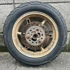 ホンダ AF35 ライブディオZX 純正フロントホイール タイヤ付き 金ホイールのサムネイル