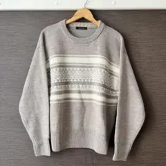 【美品】AMERICAN HOLIC グレー ストライプ ニットセーター