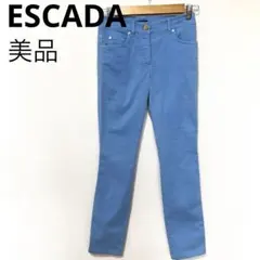 ✨美品　ESCADA ブルー スリムパンツ 美脚パンツ 32 S 春•夏のサムネイル