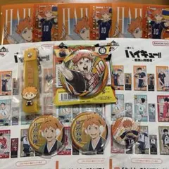 ハイキュー 日向翔陽 缶バッチ、キーホルダー、クリアケース、アクスタ 9点