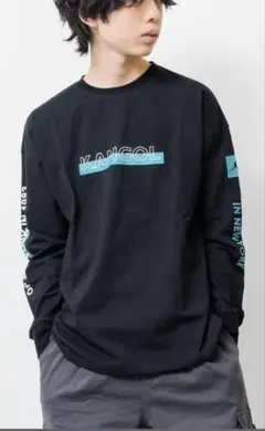 KANGOL 別注袖ネオンプリントロングTシャツ　160cm
