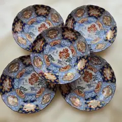 前畑陶器 庫山窯 金彩古伊万里 染付山水 色絵 銘々皿 取り皿 小皿5枚揃