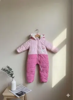 ミニーちゃん ジャンプスーツ 110cm ピンク 中綿 防寒 ボア 着用1回