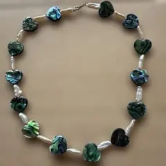 アバロンシェルと淡水パールのネックレス