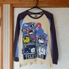 ScoLar スカラー 長袖Tシャツ カットソー ネコプリントのサムネイル
