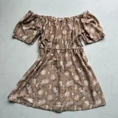 サンリオマイメロディ×LIZLIS 花柄オフショルワンピ L（F613）