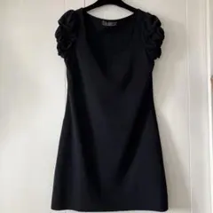 FOXEY フリル裾 ノースリーブワンピース 黒 38 美品 - メルカリ