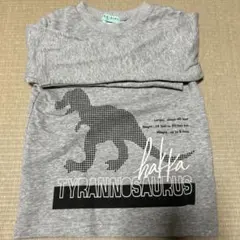 ティラノサウルス グレー 長袖カットソー 100cm