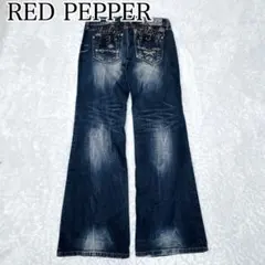 y2k 00s RED PEPPER レア 刺繍 ローライズ フレアパンツ