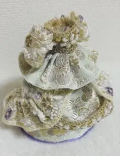 舞踏会ドレス風アンティーク刺繍×ビーズ＊一点物